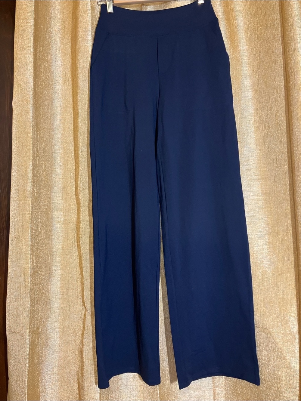 High-Rise Wide Leg Pants in Navy